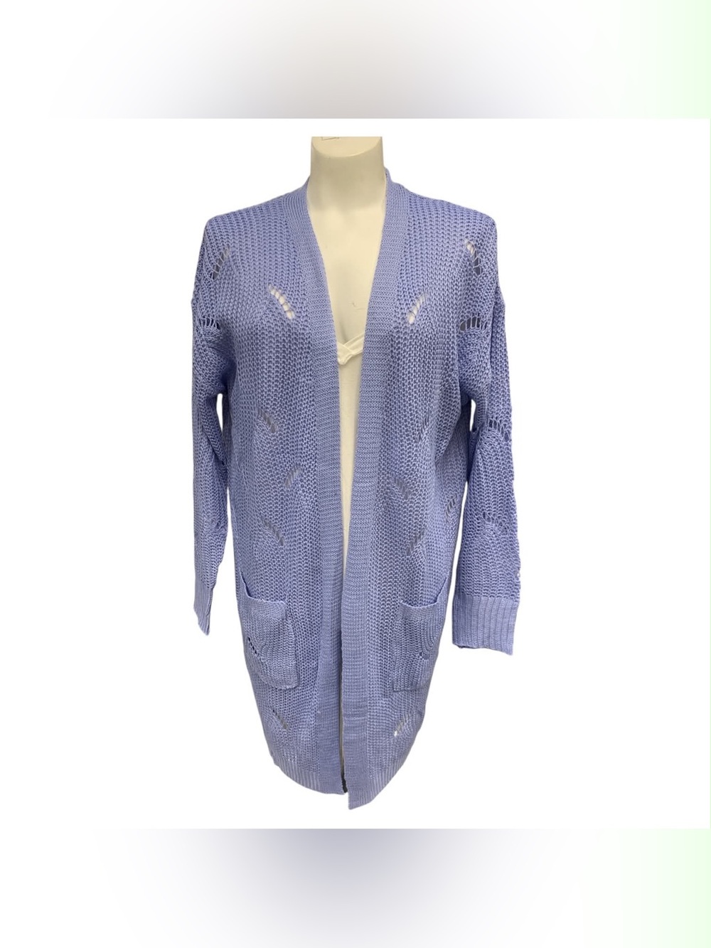 DAVI & DANI NWT Light Lavender Open-Front Knit Cardigan Size S